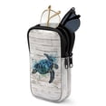 thumbnail image 1 of SEANATIVE Double Eyeglass Case with 2 Compartments Soft Lightweight Travel Glasses Case Neoprene Glasses Pouch Zipper Eyewear Storage Pouch for Women Men, Watercolor Sea Turtle Wood Grain, 1 of 7