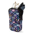 thumbnail image 1 of SEANATIVE Double Glasses Case for Women Men, Neoprene Zipper Eyeglass Pouch Water-Resistant Scratch-Proof Lightweight Travel Glasses Bag for Eyeglasses Sunglasses, Hippie Lotus Flower Blue Violet, 1 of 7