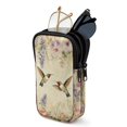 thumbnail image 1 of SEANATIVE Double Glasses Case Zipper Glasses Pouch Bags with 2 Compartment, Multifunctional Eyeglasses Case Mini Phone Purses Small Storage Bag for Eyeglasses, Vintage Hummingbird Floral, 1 of 7