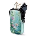 thumbnail image 1 of SEANATIVE Double Glasses Case Zipper Glasses Pouch Bags with 2 Compartment, Multifunctional Eyeglasses Case Mini Phone Purses Small Storage Bag for Sunglasses Eyeglasses, Lotus Dragonfly Green, 1 of 7