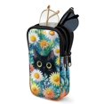 thumbnail image 1 of SEANATIVE Dual Compartment Eyeglasses Case Zipper Sunglasses Pouch Shockproof Lightweight Travel Eyewear Organizer Portable Glasses Pouch for Work Vacation Trips, Cute Cat Daisy, 1 of 7