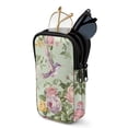 thumbnail image 1 of SEANATIVE Dual Compartment Eyeglasses Case Zipper Sunglasses Pouch Shockproof Lightweight Travel Eyewear Organizer Portable Glasses Pouch for Work Vacation Trips, Retro Hummingbird Flower Green, 1 of 7