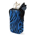 thumbnail image 1 of SEANATIVE Dual Compartment Eyeglasses Case Zipper Sunglasses Pouch Stylish Printed Lightweight Travel Eyewear Organizer Portable Glasses Pouch for Work Vacation Trips, Zebra Print Blue, 1 of 7