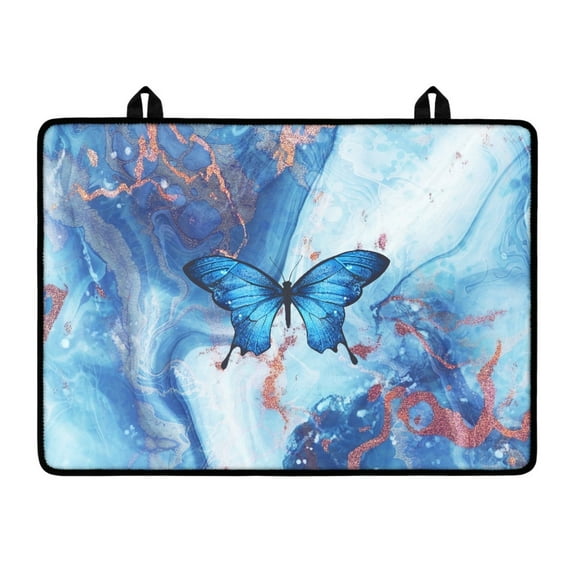 SEANATIVE Electric Stove Cover Rubber Glass Stove Top Protector Induction Cooktop Mat Flat RV Range Stovetop Protector for Home Kitchen Accessories Decor, Butterfly Blue Marble