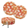 thumbnail image 1 of SEANATIVE Fall Maple Leaf Stool Covers Size M Round Thanksgiving Round Stool Cushion Slipcover Set of 2 13"-15"Dustproof Round Bar Stool Covers with Elastic Band, 1 of 7