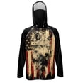 thumbnail image 1 of SEANATIVE Fishing Shirts for Men Hooded Sun Protection Rash Guard Long Sleeve Athletic Hoodie with Face Mask, for 4th of July Patriotic Party, 4XL, Vintage American Flag Wolf Black, 1 of 7