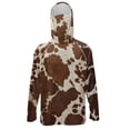 thumbnail image 1 of SEANATIVE Fishing Shirts for Men Hooded Sun Protection Rash Guard Long Sleeve Breathable Athletic Hoodie with Face Mask, for Outdoor Hiking Camping Fishing, 4XL, Cow Print Brown, 1 of 7