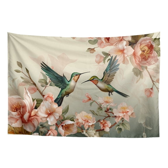 SEANATIVE Floral Hummingbird Tapestry Wall Tapestry for Bedroom Floral Tapestry Long Tapestry Window Tapestry Ceiling Tapestry for Bedroom Tapestries for Bedroom Decor