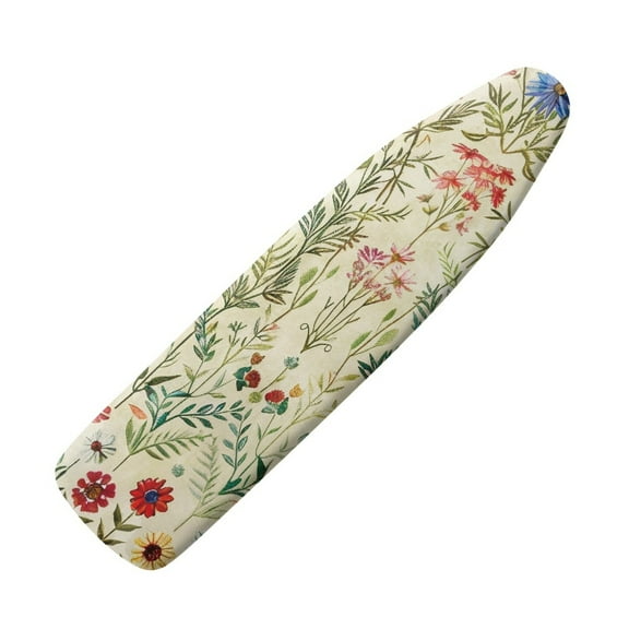 SEANATIVE Floral Ironing Board Covers 15x54 Table Ironing Board Pad with Elastic Edges, Home Protection Hook and Loop Fastener Strap Heat Reflective Wide Ironing Table Cover
