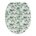 thumbnail image 1 of SEANATIVE Flower Leaves Bathroom Toilet Lid Cover Easy to Install Toilet Seat Covers Round Washable Fit Different Sizes of Toilet Lid Dust Free Home Toilet Decor, 1 of 6