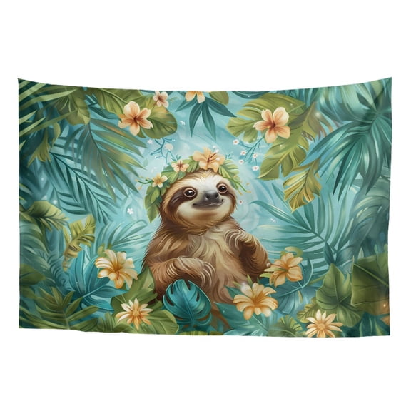 SEANATIVE Flower Sloth Tapestry Wall Hanging Mini Tapestry for Bedroom Small Wall Hanging Tapestry Room Tapestry Wall Art for Dorms Fantasy Tapestry for Office Decor