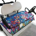 thumbnail image 1 of SEANATIVE Flowers Blue Golf Cart Seat Covers with 4 Front Pockets Anti-Hot Golf Cart Rear Seat Covers Club Car Back Seat Blanket Towel Universal Fit 2-Seat Golf Cart Travel Golf Cart Accessories, 1 of 7