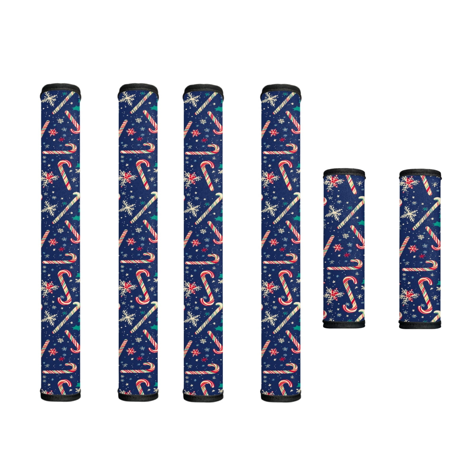 SEANATIVE Fridge Door Handle Covers Set of 6 Kitchen Electrical Appliances Handle Protectors for Refrigerator Microwave Dishwasher Keep Off Oil Stains, Candy Cane Snowflake Dark Blue Christmas