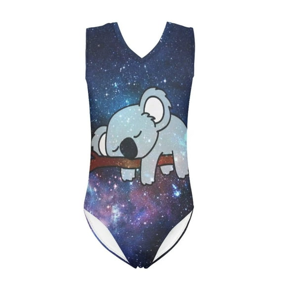 SEANATIVE Galactic Koala One-Piece Swimsuit Size 13-14 T Leisure Beach Toddler Girl Bathing Suit Durable Kids Girls Bikini Swimming Suit
