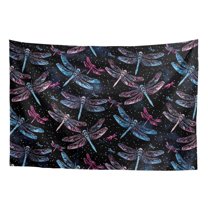 SEANATIVE Galaxy Dragonfly Bedroom Tapestry Moon Door Tapestry Mini Wall Tapestry for Living Room Tapestry 36H*24W Inches Compact Tapestry Apartmen Tapestry for Dorm Room