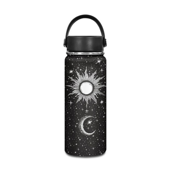 SEANATIVE Galaxy Insulated Water Bottle 20oz Star Moon Stainless Steel Double-Walled Canteen for Cold Drinks for Hot Beverages Vacuum Insulated Reusable Bottle