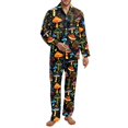 thumbnail image 1 of SEANATIVE Galaxy Owl Button Up Pajamas Long Sleeve Top and Pants for Men 2 Piece Loungewear Holiday Pajamas Men Size Large Sleepwear Pj Set with Pockets, 1 of 6