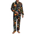 thumbnail image 1 of SEANATIVE Galaxy Owl Button Up Pajamas Long Sleeve Top and Pants for Men 2 Piece Loungewear Holiday Pajamas Men Size X Large Sleepwear Pj Set with Pockets, 1 of 6