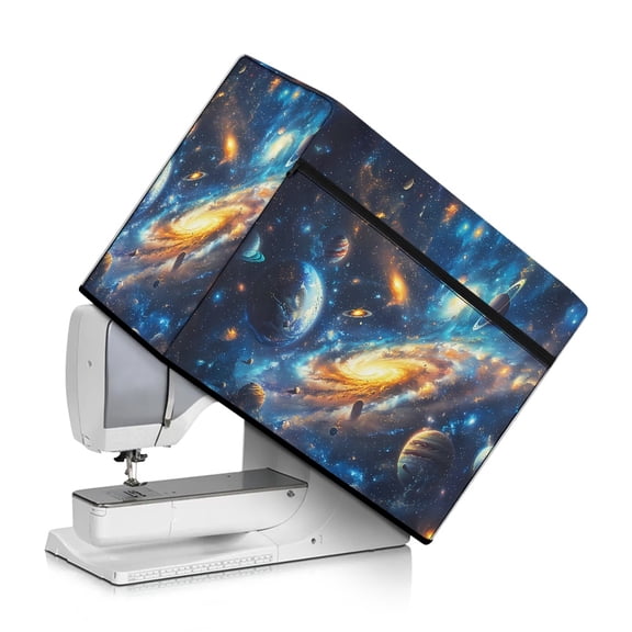 SEANATIVE Galaxy Plants Sewing Machine Dust Cover Aesthetic Protective Cover Compatible with Most Standard Sewing Machines Decor Easy Storage Dust Cover