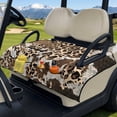 thumbnail image 1 of SEANATIVE Golf Cart Accessories Universal Golf Cart Seat Covers Portable Foldable Design, Anti-Scratch Non-Slip Club Car Front Seat Blanket Towel Machine Washable, Leopard Cow Print Beige Brown, 1 of 7