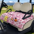 thumbnail image 1 of SEANATIVE Golf Cart Seat Cover, Compatible with EZGO, Club Car, Yamaha, 2-Seater Golf Cart Seat Towel Blanket with 4 Front Pockets, Quick Install, Washable, Pink Cow Print, 1 of 7