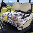 thumbnail image 1 of SEANATIVE Golf Cart Seat Covers with 4 Front Pockets, Fits for EZGO, Yamaha, Club Car, 2 Person Seats Golf Cart Accessories, Washable, 51.2 x 30.3 Inches, Butterfly Flower Violet Cream White, 1 of 7
