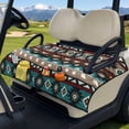 thumbnail image 1 of SEANATIVE Golf Cart Seat Covers with 4 Storage Pockets, Fits EZGO TXT/RXV, Club Car DS/Precedent, Yamaha 2-Person Golf Cart Accessories, Portable Foldable Design, Teal Aztec Print Brown, 1 of 7