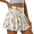 thumbnail image 1 of SEANATIVE Golf Tennis Skirts for Women Pleated Mini Skort with Built-in Shorts Pockets Tennis Skort High Waisted Golf Mini Skirts for Workout Casual, 2XL, Butterfly Retro Beige, 1 of 7