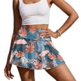thumbnail image 1 of SEANATIVE Golf Tennis Skirts for Women Pleated Mini Skort with Built-in Shorts Pockets Tennis Skort High Waisted Golf Mini Skirts for Workout Casual, S, Tropical Monstera Leaf Orange Blue, 1 of 7