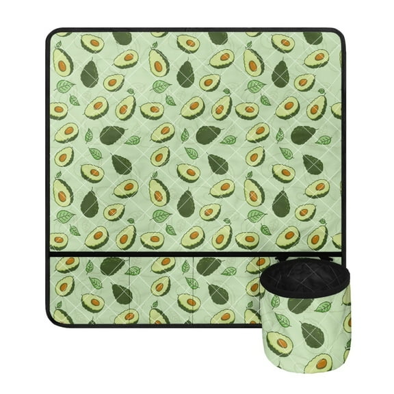 SEANATIVE Green Avocado Sewing Machine Mat with Pockets for Sewing Accessories Anti Dust Sewing Machine Table Mats for Most Standard Sewing Machine Tables