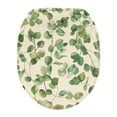 thumbnail image 1 of SEANATIVE Green Leaves Elongated Toilet Seat Cover Washable Oval Toilet Lid Covers for Bathroom Toilet Dust Cover with Elastic Band Home Accessories, 1 of 6