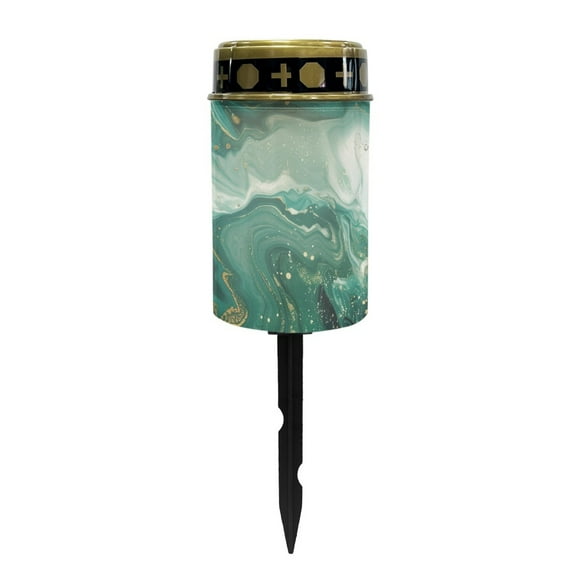 SEANATIVE Green Marble Print Cemetery Solar Lights Landscape Path Lights for Grave Yard Lawn Porch Balcony Outdoor Garden Grave Lights Grave Decorations for Cemetery Mom