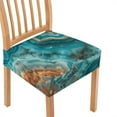 thumbnail image 1 of SEANATIVE Green Marble Print Chair Covers for Dining Set of 2 Dining Chair Seat Covers with Elastic Bottom Reusable Chair Protective Cover for Dining Room Armless Chair Kitchen Home Decor, 1 of 7