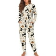 thumbnail image 1 of SEANATIVE Halloween Bat Women Pajamas Black Cat Long Sleeve Sleepwear for Party Size X-Large Top and Pants Pjs Lounge Sleepwear Sets with Pockets Two Piece Cover Ups for Women, 1 of 7