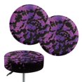 thumbnail image 1 of SEANATIVE Halloween Stool Seat Cover Set of 2 Pack Purple Bats Stool Cushion Round Size L Bar Stool Seat Covers Dustproof Protective Cover for Coffee Shop Club Round Stool, 1 of 7