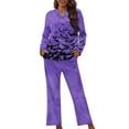 thumbnail image 1 of SEANATIVE Halloween Womens Button Up Pajama Sets Size 2XL Purple Bats Long Sleeve Women Pajamas Womens Button Up Pajamas Ladies Fall Winter Loungewear Set of 2 Jogger Outfits, 1 of 7