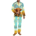thumbnail image 1 of SEANATIVE Highland Cow Pajama Set Tops and Pants Size 2XL Sunflower Long Sleeve Pjs for Men Daily Loungewear Clothes Sleepwear with Pockets Soft Button Up Pajamas for Men, 1 of 6