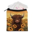 thumbnail image 1 of SEANATIVE Highland Cow Sunflower Sanitary Napkin Storage Bag for Women 2pcs Feminine Care Period Bags for Teen Girls Small Cosmetic Travel Bag Pouch Coin Purse with Zipper, 1 of 7