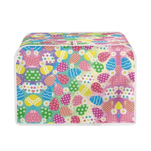 SEANATIVE Hippie Toaster Covers Foldable Toaster Covers 2 Slice Wide Slot Large Washable Easter Eggs Toaster Oven Cover Decor for Kitchen