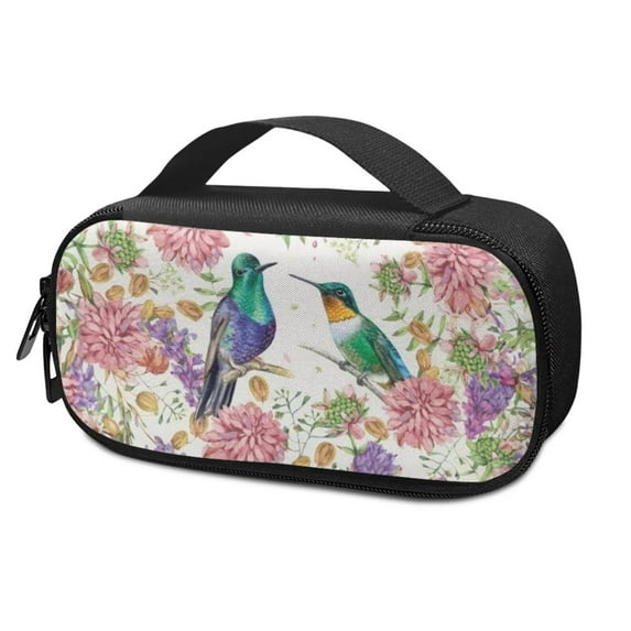 SEANATIVE Hummingbird Flower Insulin Packages Portable Insulin Refrigerated Carrying Case Easy to Carry Diabetic Medication Organizer with Handle