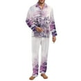 thumbnail image 1 of SEANATIVE Ice Wolf Pajama Pants Men Size Large Long Sleeve Top and Pants Loungewear Size XS Sleepwear Pajamas Set for Men Crew Neck Men Pajamas Set with Pockets, 1 of 6