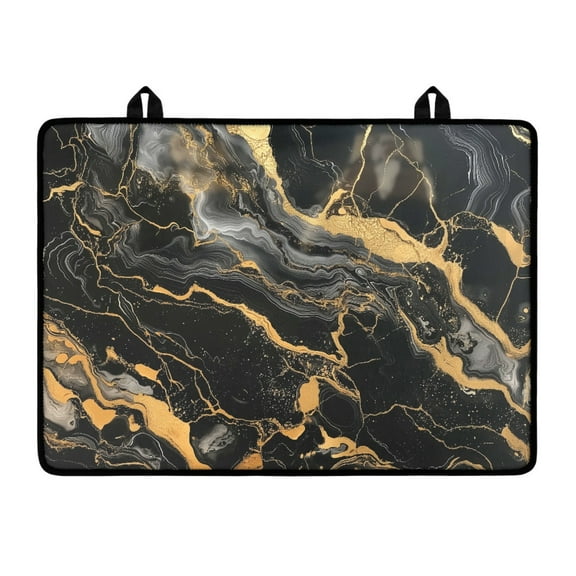 SEANATIVE Induction Stove Top Cover Heat Resistant Stove Top Cover for Electric Stove Anti-Slip Cooktop Protector Multipurpose Dish Drying Mat 29.18 x 20.96 inches, Marble Black Gold