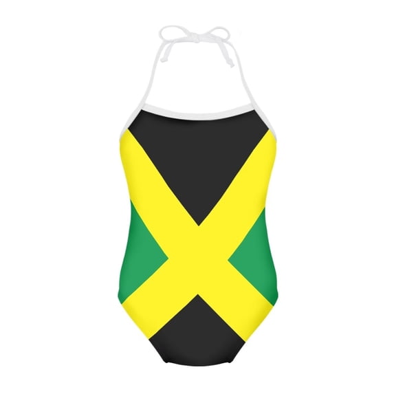 SEANATIVE Jamaica Flag Kids Swimwear One Piece Casual Toddler Girl Bathing Suit for Girls Durable Beach Tankini Swimsuit for Girls Size 11-12