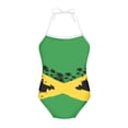 thumbnail image 1 of SEANATIVE Jamaica Flag Lace Up Swimsuit One Piece Quick Dry Kids Girls Sleeveless Swimwear Comfortable Girls One Piece Swimsuit Size 7-8 Hawaii, 1 of 5