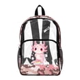 thumbnail image 1 of SEANATIVE Kids Clear Backpack Elementary School Transparent Bookbag See Through Daypack PVC Heavy Duty Clear Bag Children School Accessory, Axolotl Pink Camouflage Pattern, 1 of 7