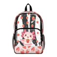 thumbnail image 1 of SEANATIVE Kids Clear Backpack PVC Transparent Backpacks See Through School Bookbag Lightweight Travel Clear Bag School Supplies for Boys Girls, Axolotl Strawberry Flower Pink, 1 of 7