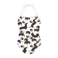 thumbnail image 1 of SEANATIVE Kids Girls' One-Piece Swimwear Dachshund Paws Lace Up Tankini Swimsuit for Girls Durable Toddler Bathing Suit Girl Sleeveless Size 9-10, 1 of 5