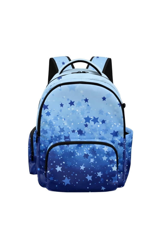 Kids' School Backpack 17 Inch Large Capacity School Bag Book Bag Adjustable Shoulder Straps Casual Daypack for Elementary Middle School Boys Girls, Star Blue Gradient