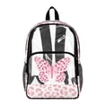 thumbnail image 1 of SEANATIVE Kids See Through Backpack Clear Transparent Bag School Bookbag Stylish Daypack PVC Rucksacks for Elementary Middle High School Student, Butterfly Leopard Print Pink, 1 of 7