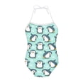 thumbnail image 1 of SEANATIVE Kids Swimwear One Piece Size 3-4 T Quick Dry Kids Girls Bikini Swimsuit Leisure Cartoon Penguin Lace Up Beach Bathing Suit, 1 of 5